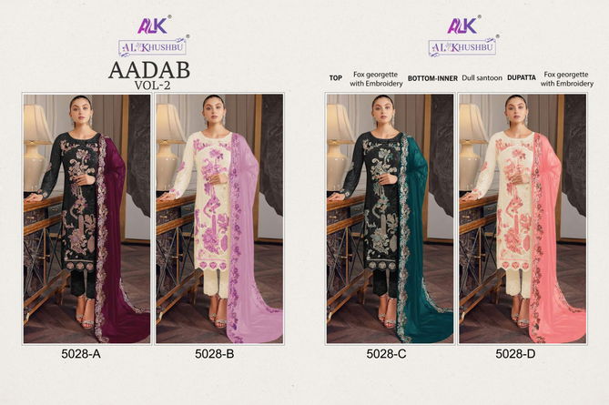 Alk Khushbu Aadab Vol 2 Georgette Pakistani Suits Catalog
